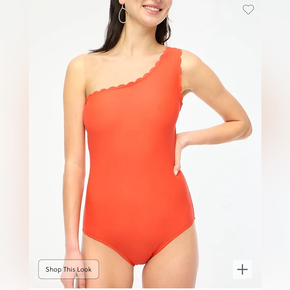 J.Crew NWT Scalloped One Shoulder One Piece Swimsuit